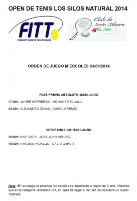 ORDEN JUEGO MIERCOLES 03092014