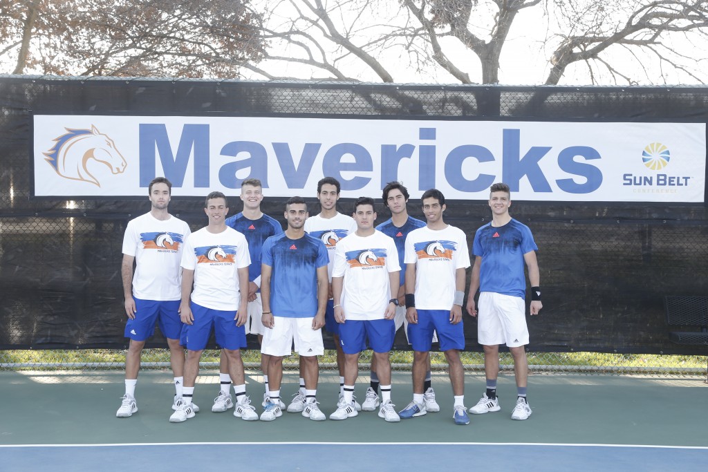 UTA Men's Tennis in Arlington, Texas on February 1, 2016. (Photo by/Sharon Ellman)