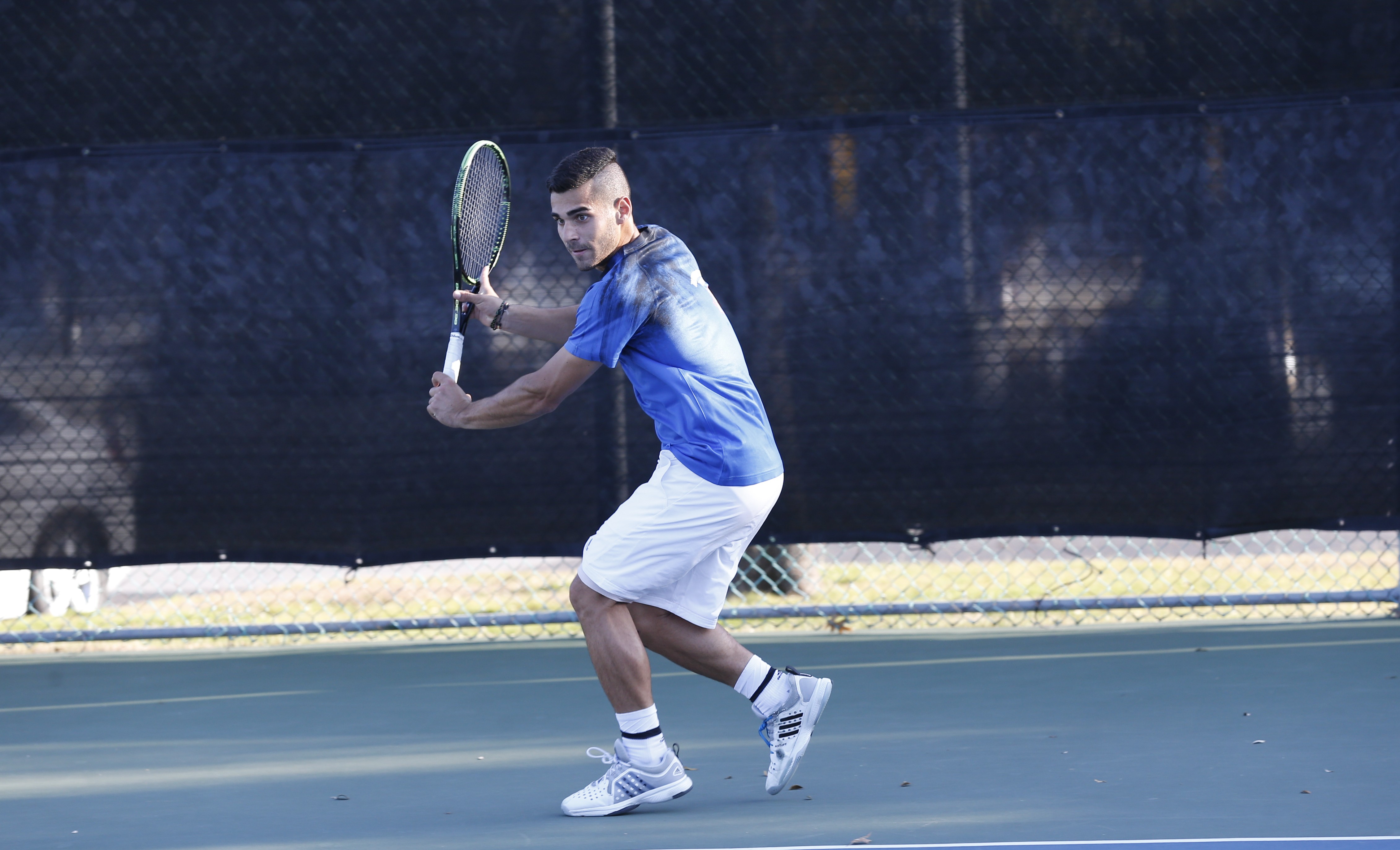 UTA Men's Tennis in Arlington, Texas on February 1, 2016. (Photo by/Sharon Ellman)